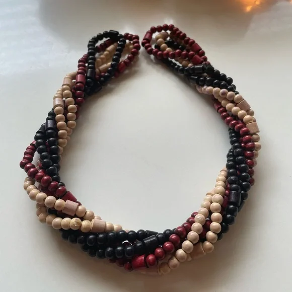 Beaded Necklaces (red, cream and black) - Picture 1 of 6